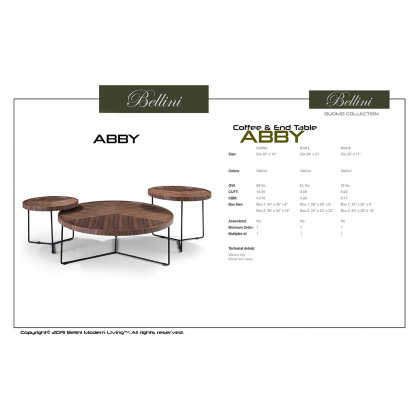Bellini Abby End Table - Walnut, Large