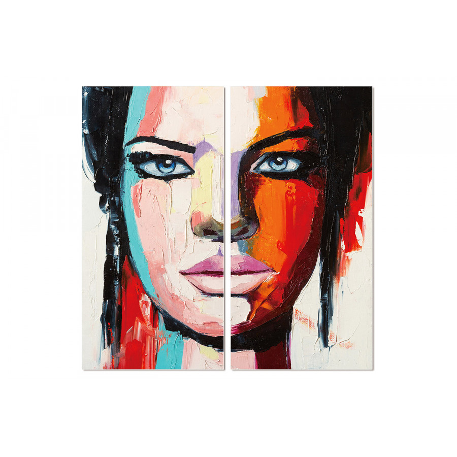 Bellini - 2 Piece Acrylic Panel Picture of Her Two Halves in Multi-Color