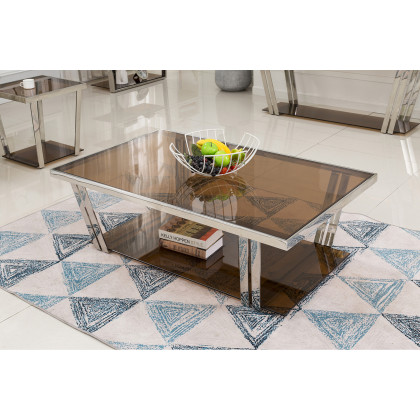 Bellini - Carraway Coffee Table in Brownish Gold/Silver