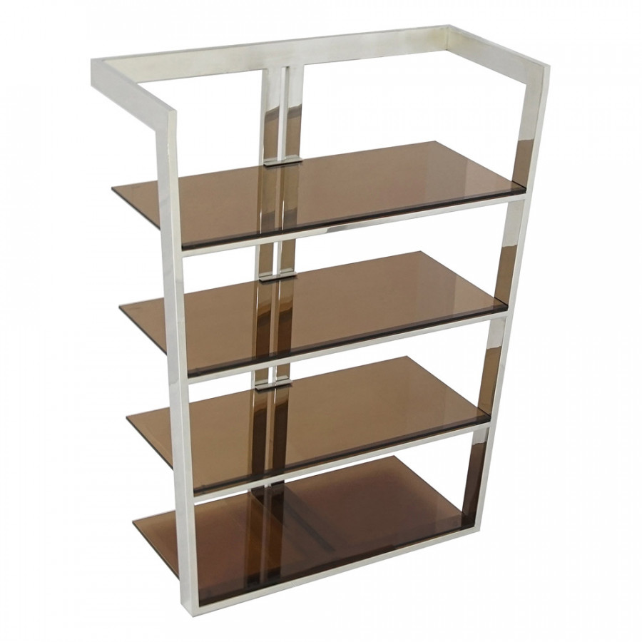 Bellini Carraway Display Unit - Smoked Glass/Silver, Small