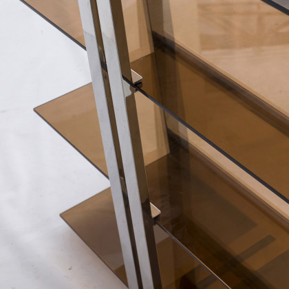 Bellini Carraway Display Unit - Smoked Glass/Silver, Small
