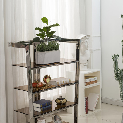 Bellini Carraway Display Unit - Smoked Glass/Silver, Small