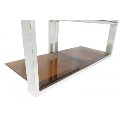 Bellini Carraway Display Unit - Smoked Glass/Silver, Tall