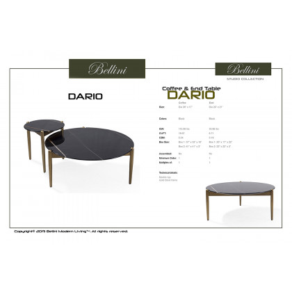 Bellini - Dario End Table in Black/Gold