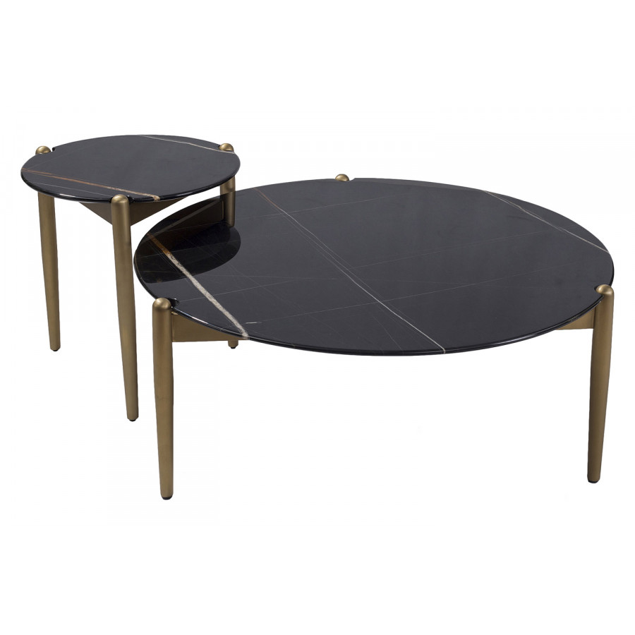 Bellini - Dario End Table in Black/Gold