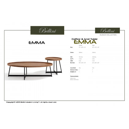 Bellini - Emma End Table in Walnut/Black