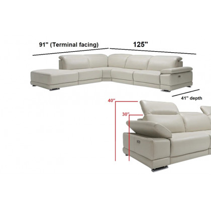 Bellini Escape Right Hand Facing Sectional with 1 Motion - White