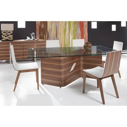 Bellini - Eva Dining Chair Set of 2 in White/Light Walnut