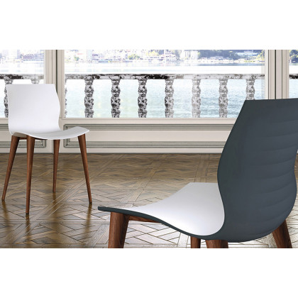 Bellini Evalyn Chair Set of 2 - White/Walnut