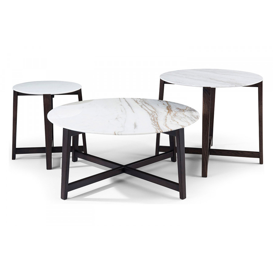 Bellini Nina End Table - White/Smoked Oak, Small