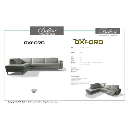 Bellini Oxford Sectional - White, Left Hand Facing