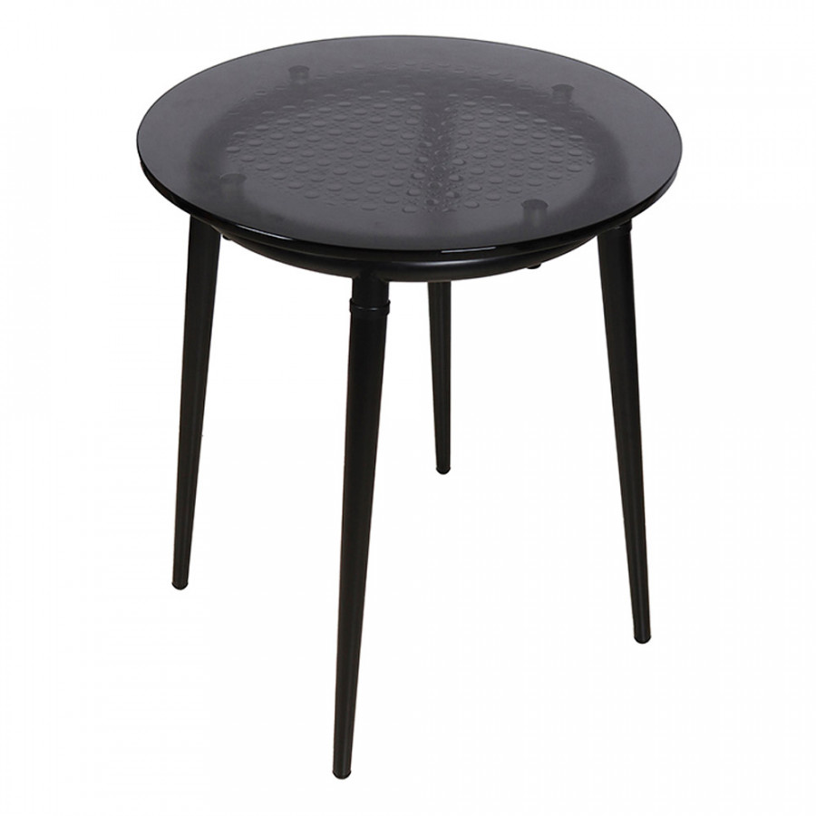 Bellini Perry End Table with 12mm Art Tempered Glass - Tall