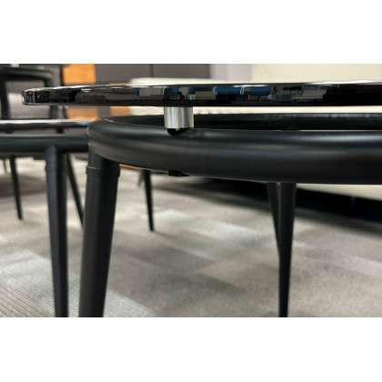 Bellini Perry End Table with 12mm Art Tempered Glass - Tall