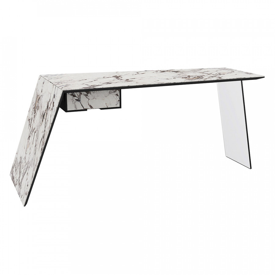Bellini Salerno Desk with Ceramic Top and Glass Legs - Capraia