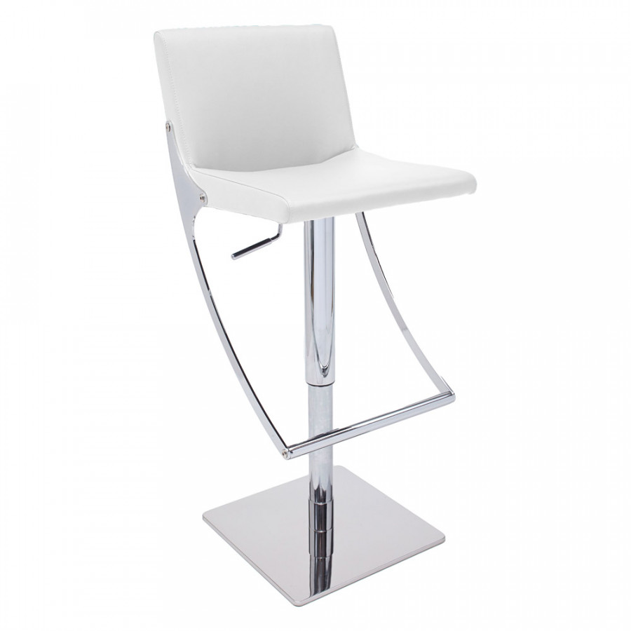 Bellini Sonic Swivel Hydraulic Barstool - White