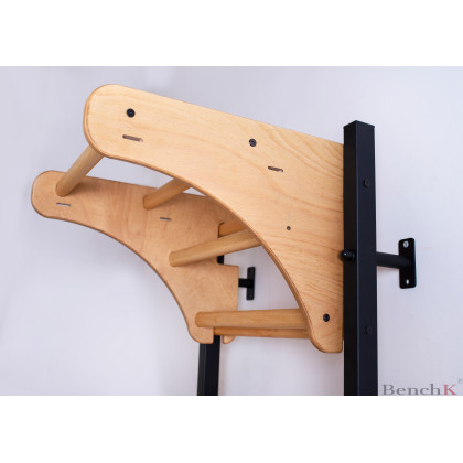 BenchK 711B Wall Bar with Pull-Up Bar - Black/Wood