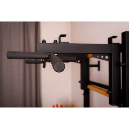 BenchK 731B Wall Bar with Convertible Pull-Up Bar - Black/Wood