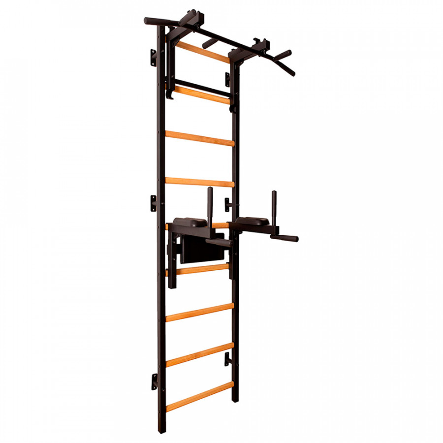 BenchK - 732 Wood Wall Bar with Convertible Pull-Up Bar and Dip Bar