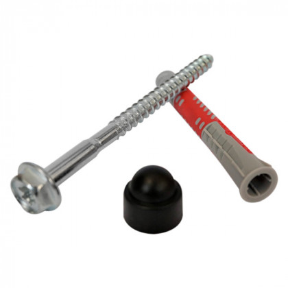 BenchK Fischer Expansion Plugs With Wall Bar Screws (12 Pcs.) - Silver