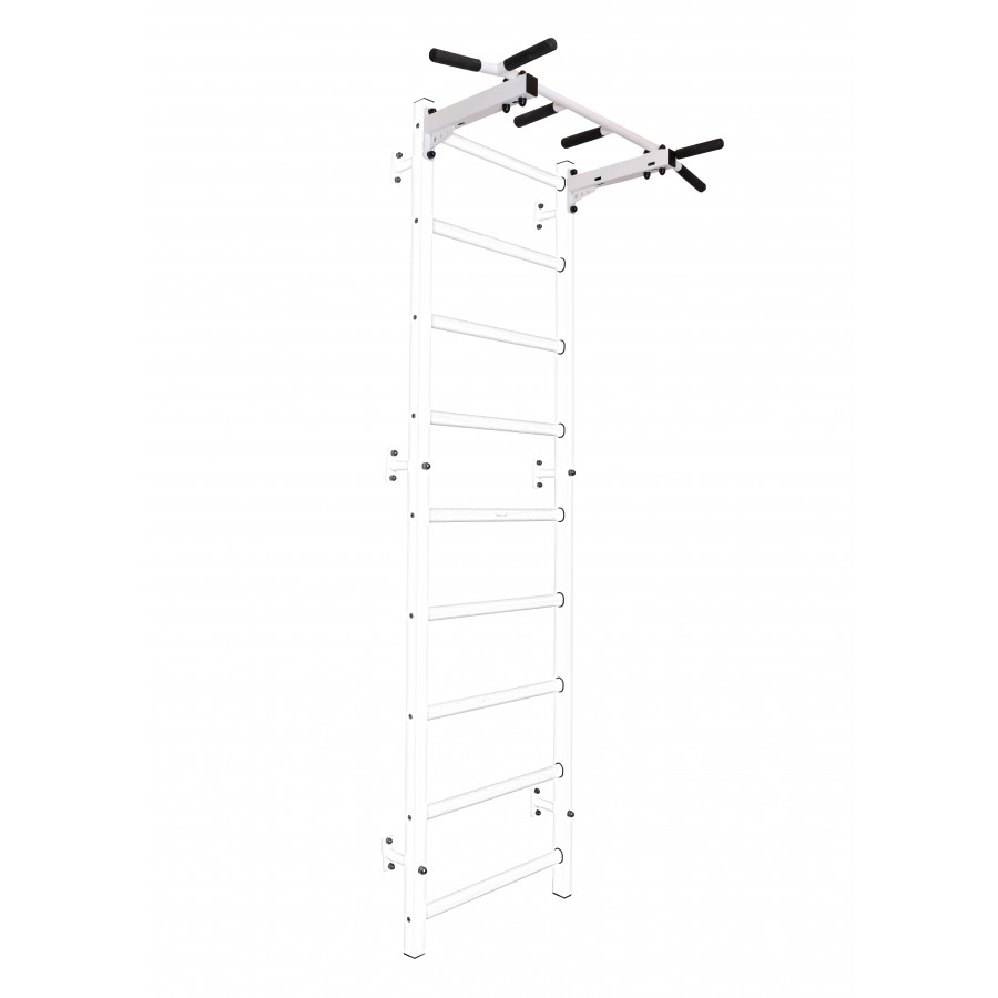 BenchK PB2W Fixed Steel 6-grip Pull-Up Bar - White