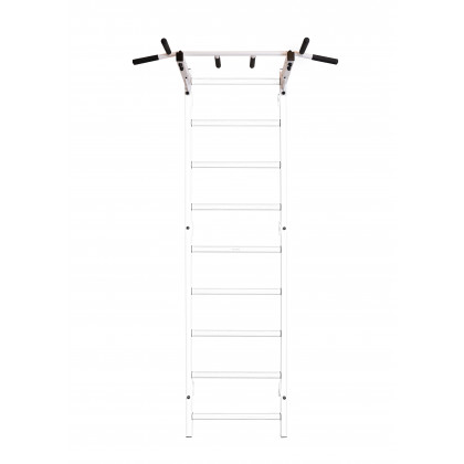 BenchK PB2W Fixed Steel 6-grip Pull-Up Bar - White