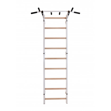 BenchK PB2W Fixed Steel 6-grip Pull-Up Bar - White