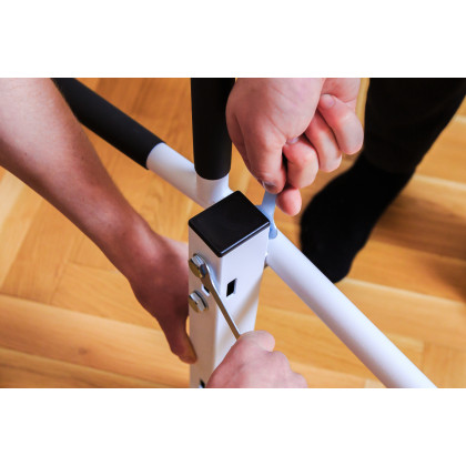 BenchK PB2W Fixed Steel 6-grip Pull-Up Bar - White