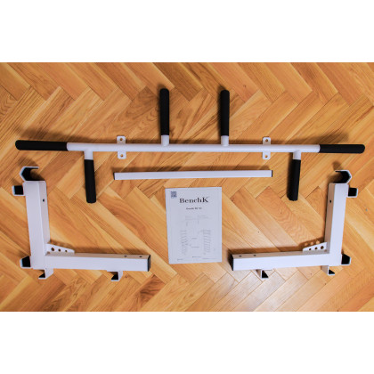BenchK PB3W Convertible Steel 6-grip Pull-Up Bar - White