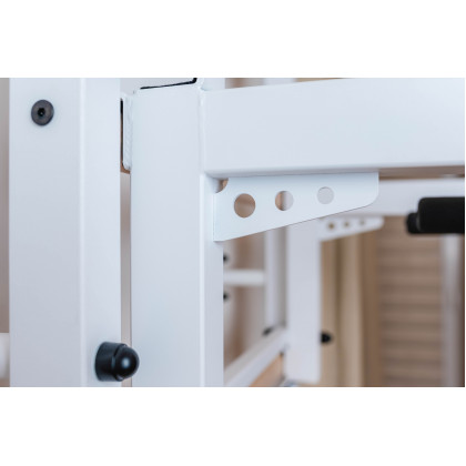 BenchK 231W Wall Bar with Convertible Pull-Up Bar - White/Wood