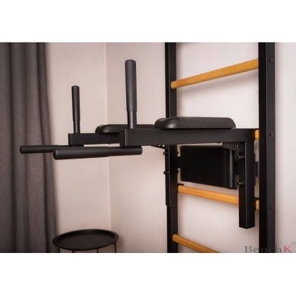 BenchK - 232B Wood Wall Bar with Convertible Pull-Up Bar and Dip Bar