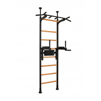 BenchK - 522 Wood Wall Bar with Pull-Up Bar and Dip Bar