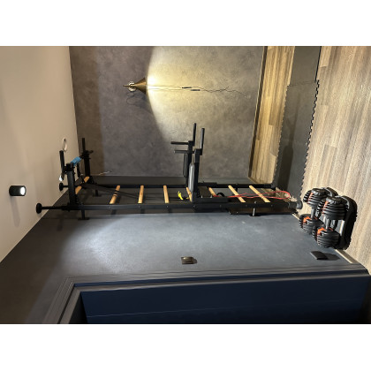 BenchK 522B Wall Bar with Pull-Up Bar and Dip Bar - Black/Wood