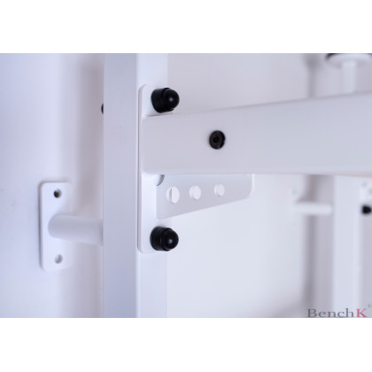 BenchK 522W Wall Bar with Pull-Up Bar and Dip Bar - White/Wood