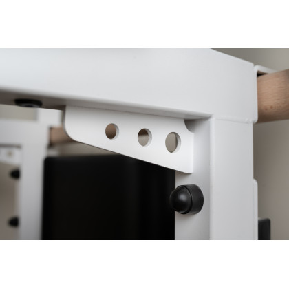 BenchK 522W Wall Bar with Pull-Up Bar and Dip Bar - White/Wood