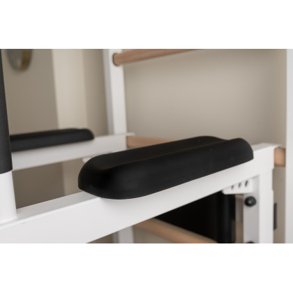 BenchK 522W Wall Bar with Pull-Up Bar and Dip Bar - White/Wood