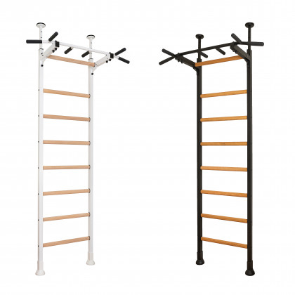 BenchK 521B Wall Bar with Pull-Up Bar - Black/Wood