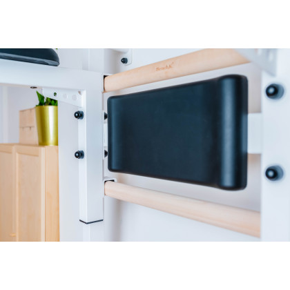 BenchK 222W Wall Bar with Fixed Pull-Up Bar and Dip Bar - White/Wood