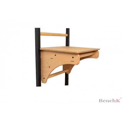 BenchK 212B Wall Bar with Pull-Up Bar and Removable Benchtop - Black/Wood