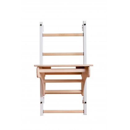 BenchK 212W Wall Bar with Pull-Up Bar and Removable Benchtop - White/Wood
