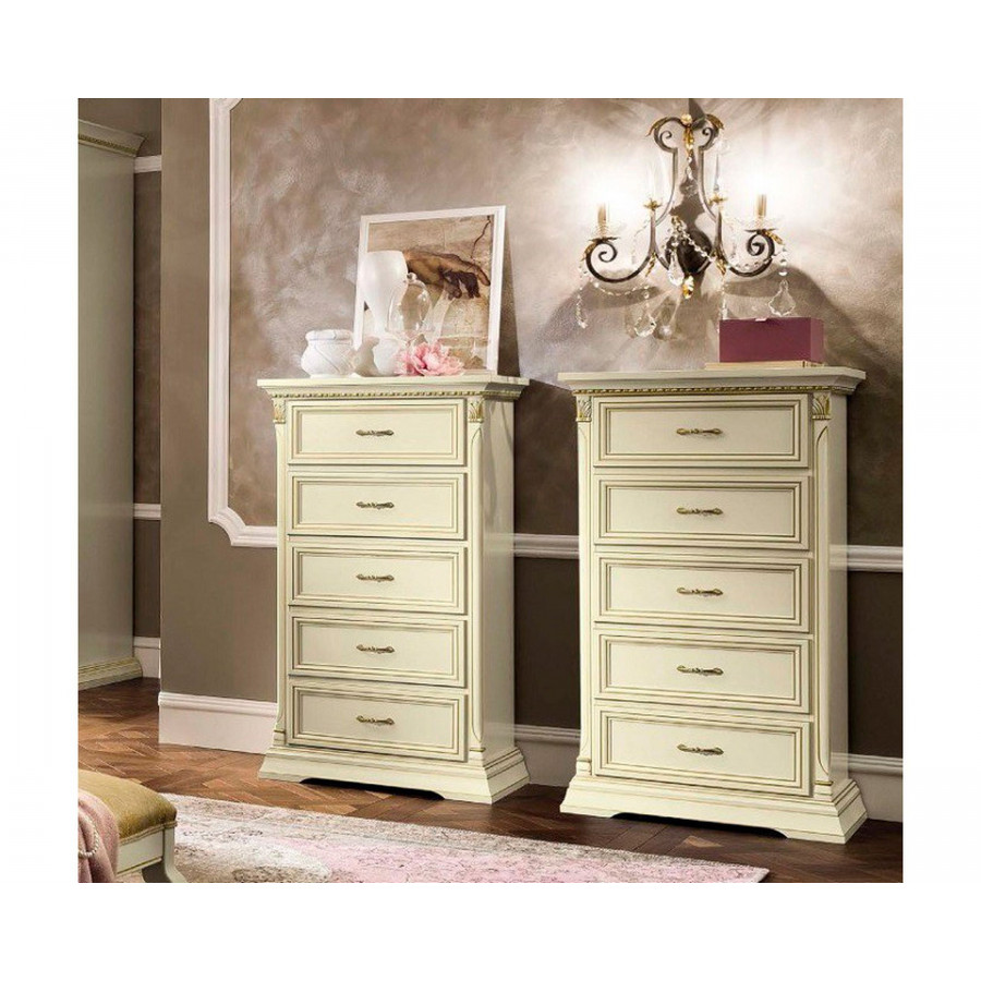 Camelgroup - Treviso Night 5 Drawer Chest in White Ash
