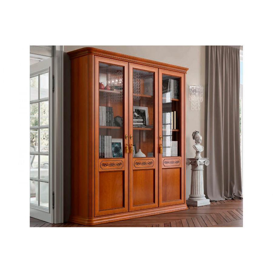 Camelgroup Torriani Bookcase with 3 Wooden Doors and 4 Wooden Shelves - Walnut