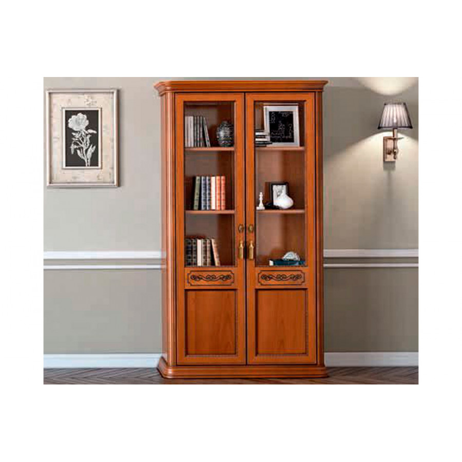 Camelgroup Torriani Bookcase with 2 Wooden Doors and 4 Wooden Shelves - Walnut