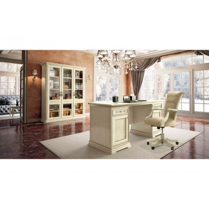 Camelgroup Torriani Swivel Armchair with Wheels - Ivory, Eco-Leather