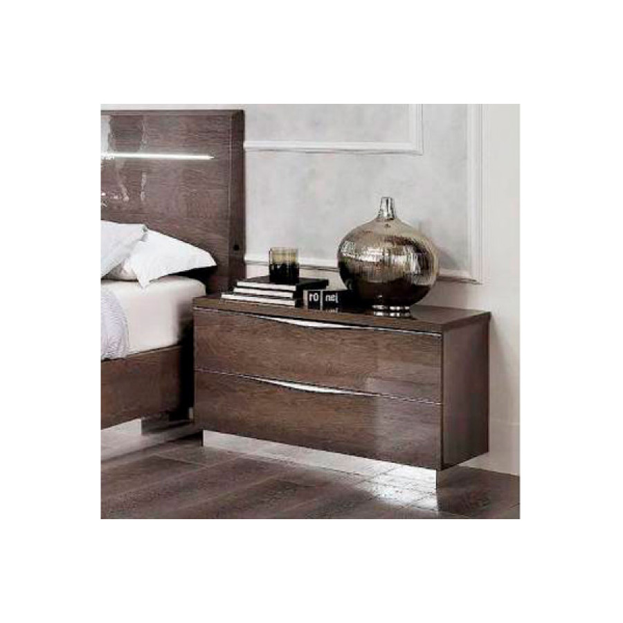 Camelgroup Platinum 2 Drawer Maxi Night Table - Silver Birch
