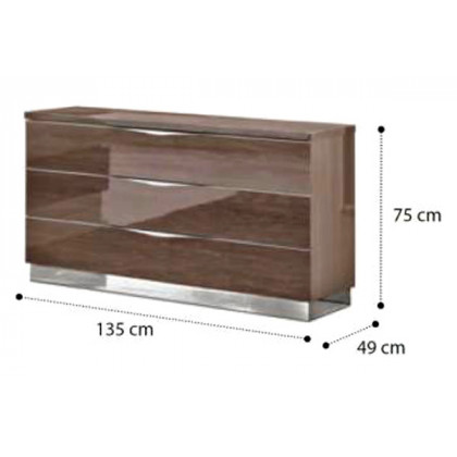 Camelgroup Platinum 3 Drawer Single Dresser - Silver Birch