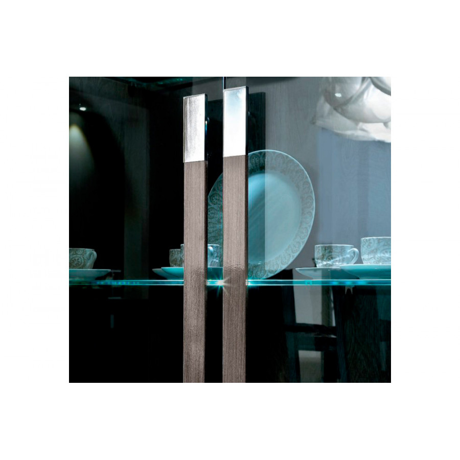 Camelgroup - Platinum 1-Glass Door China Cabinet with Dark Glass in Silver Birch