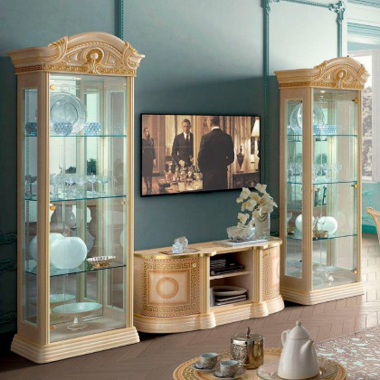 Camelgroup Aida 1-Door China Cabinet with LED - Ivory