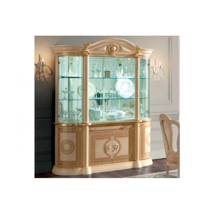 Camelgroup Aida 4-Door China Cabinet with 2 LED - Ivory