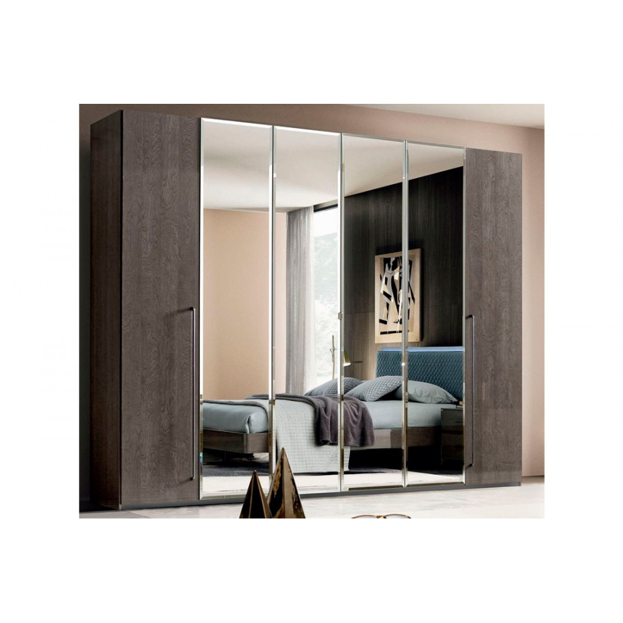 Camelgroup Maia 6-Glass Door Wardrobe - Silver Birch