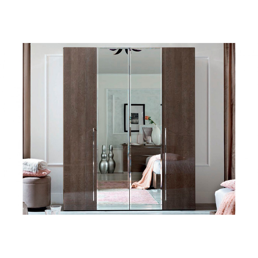 Camelgroup Tekno 2-Glass Door Wardrobe - Silver Birch